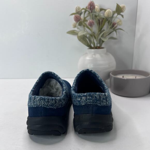 Vionic Arbor Suede Knit Cuff Slip On Clog Blue Women's 6 NWOB Casual Microfleece - Picture 2 of 9